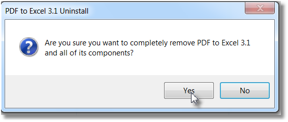 Click on button YES 